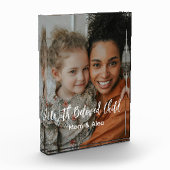 Vrouw en hond op maat gemaakte fotoblok geschenk (Links)