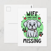 Vrouw en hond vermist briefkaart (Voorkant / Achterkant)