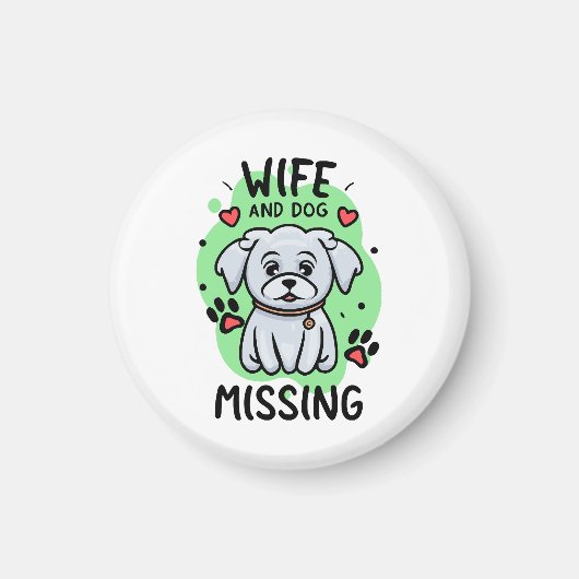 Vrouw en hond vermist magneet (Voorkant)