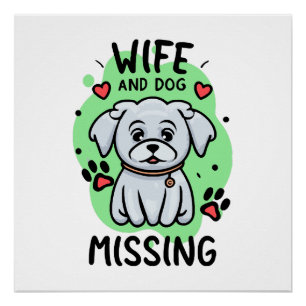 Vrouw en hond vermist perfect poster