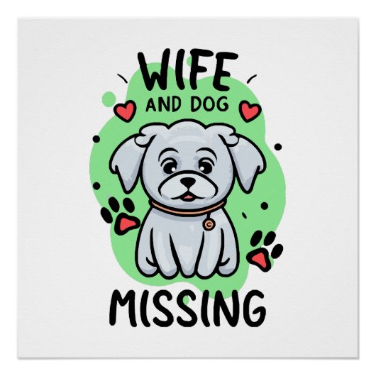 Vrouw en hond vermist perfect poster (Voorkant)