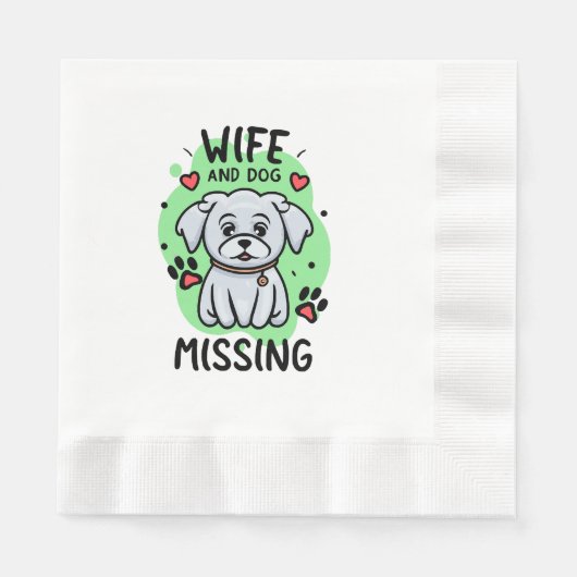 Vrouw en hond vermist servet (Voorkant)