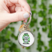 Vrouw en hond vermist sleutelhanger (Hand)