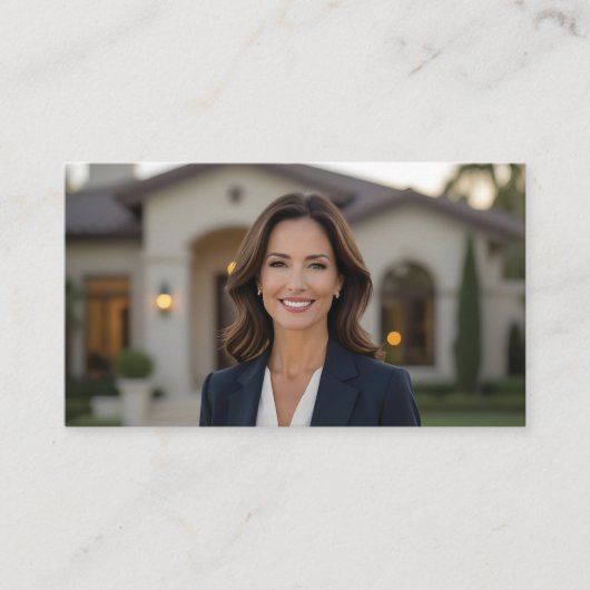 Vrouw en Huis Vastgoed Visitekaartje (Voorkant)