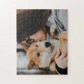 Vrouw en huisdier legpuzzel (Verticaal)