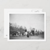 Vrouw en jongen met bultrugaars in Ox Train Briefkaart (Voorkant / Achterkant)