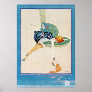 Vrouw en kat, Chéri Hérouard Poster