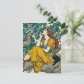 Vrouw en Kat in een Boom Briefkaart (Staand voorkant)