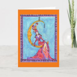 Vrouw en Kat in het Toenemende Wenskaart van de Kaart