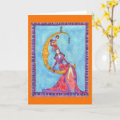 Vrouw en Kat in het Toenemende Wenskaart van de Kaart (Gele Bloem)