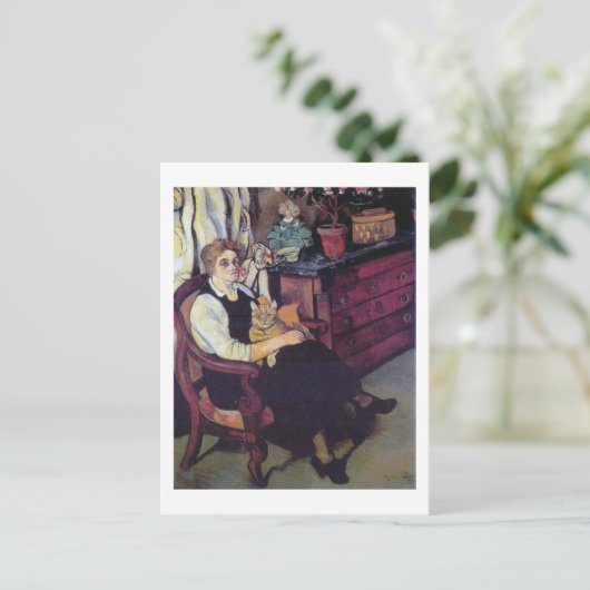 Vrouw en Kat, Suzanne Valadon Briefkaart (Staand voorkant)