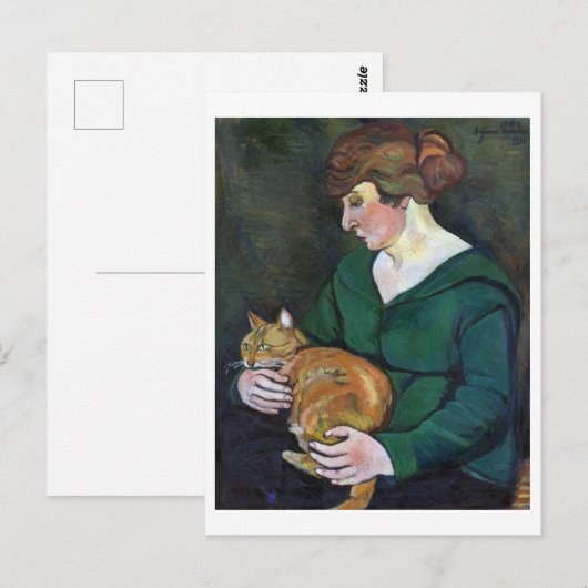 Vrouw en Kat, Suzanne Valadon Briefkaart (Voorkant / Achterkant)