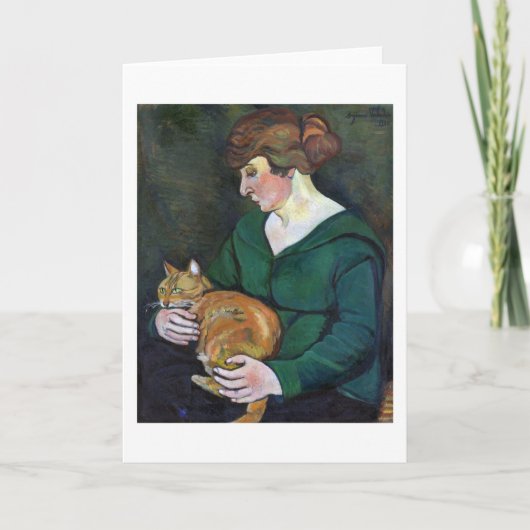 Vrouw en Kat, Suzanne Valadon Kaart (Voorkant)