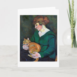 Vrouw en Kat, Suzanne Valadon Kaart