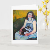 Vrouw en Kat, Suzanne Valadon Kaart (Gele Bloem)