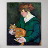 Vrouw en Kat, Suzanne Valadon Poster (Voorkant)