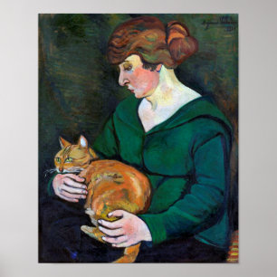 Vrouw en Kat, Suzanne Valadon Poster