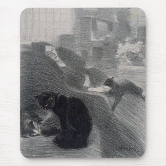 Vrouw en katten, Alexandre Steinlen Muismat (Voorkant)