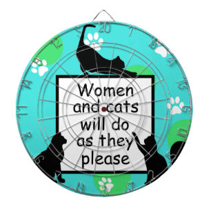 Vrouw en Katten zullen doen wat zij willen Dartbord