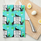 Vrouw en Katten zullen doen wat zij willen Theedoek (Quarter Fold)