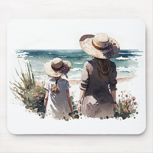 Vrouw en kind aan de kust muismat (Voorkant)