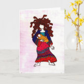 vrouw en kind kaart (Gele Bloem)