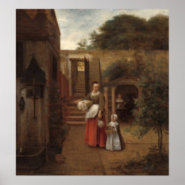Vrouw en kind - Pieter de Hooch Fine Art Poster
