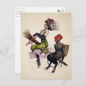 vrouw en Krampus Briefkaart (Voorkant / Achterkant)