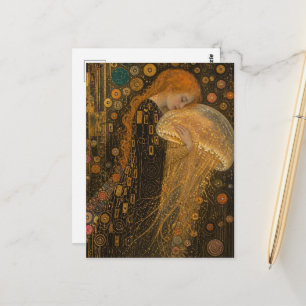 Vrouw en kwal nep Klimt Briefkaart