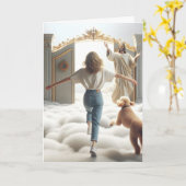 Vrouw en Labradoodle bij de Hemelpoort Kaart (Gele Bloem)