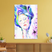 Vrouw en lelies canvasprint - Schilderij Canvas Afdruk (Insitu (Woonkamer))