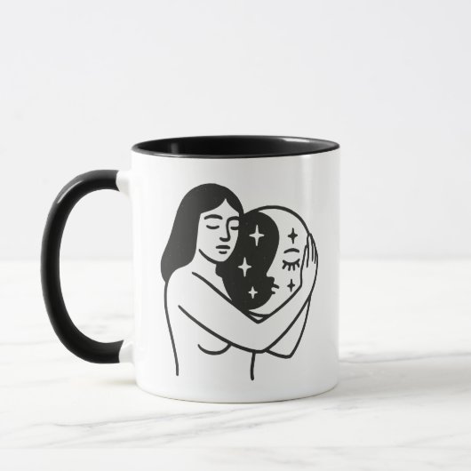 Vrouw en maan mok (Links)