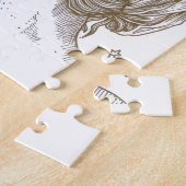 Vrouw en maan tekening legpuzzel (Zijkant)