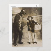  vrouw en Man in een apenset Briefkaart (Voorkant / Achterkant)