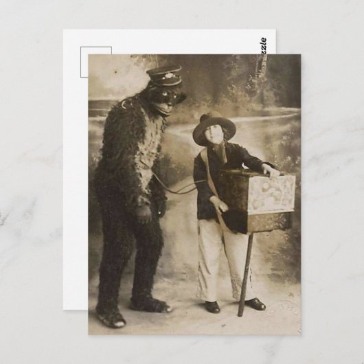  vrouw en Man in een apenset Briefkaart (Voorkant / Achterkant)