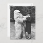vrouw en Man in een Beer Suit Briefkaart (Voorkant / Achterkant)