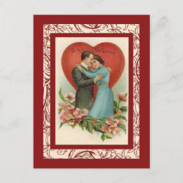  vrouw en man in het hart van de valentijn feestdagenkaart