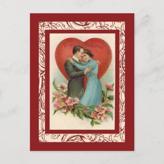 vrouw en man in het hart van de valentijn feestdagenkaart (Voorkant)