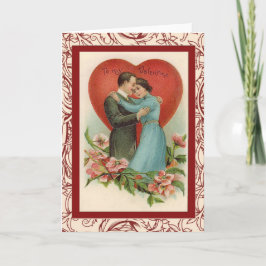  vrouw en Man in valentijn hart Feestdagen Kaart