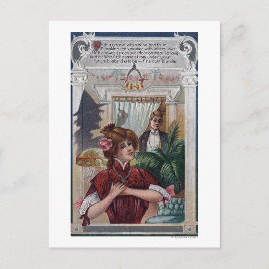 Vrouw en Man Pillars op zijkanten Briefkaart (Voorkant)