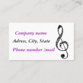 Vrouw en muziek visitekaartje (Achterkant)