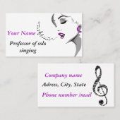 Vrouw en muziek visitekaartje (Voorkant / Achterkant)