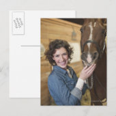 Vrouw en paard briefkaart (Voorkant / Achterkant)