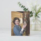 Vrouw en paard briefkaart (Staand voorkant)
