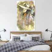 Vrouw en Paard Canvas Print - Schilderij (Insitu (Slaapkamer))