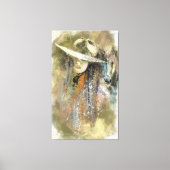 Vrouw en Paard Canvas Print - Schilderij (Voorkant)