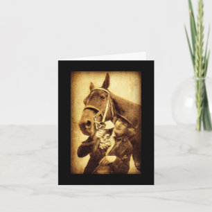  vrouw en paard jarig kaart