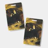 Vrouw en paarden badge (Voor- en achterkant)