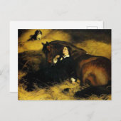 Vrouw en paarden briefkaart (Voorkant / Achterkant)