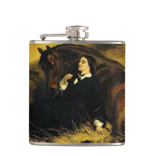 Vrouw en paarden heupfles (Voorkant)